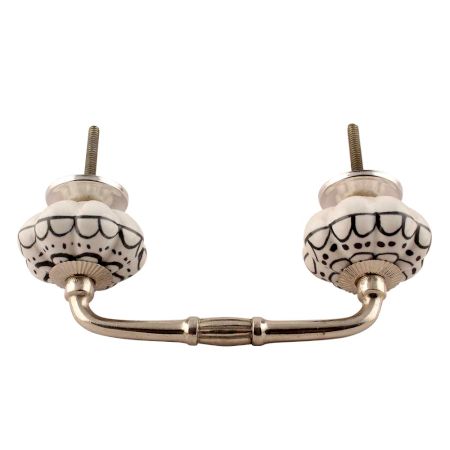 Black Flower Ceramic Bridge Handle